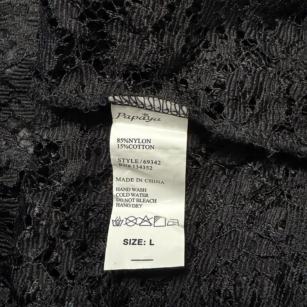 Papaya Black Floral Lace Top - Image 4