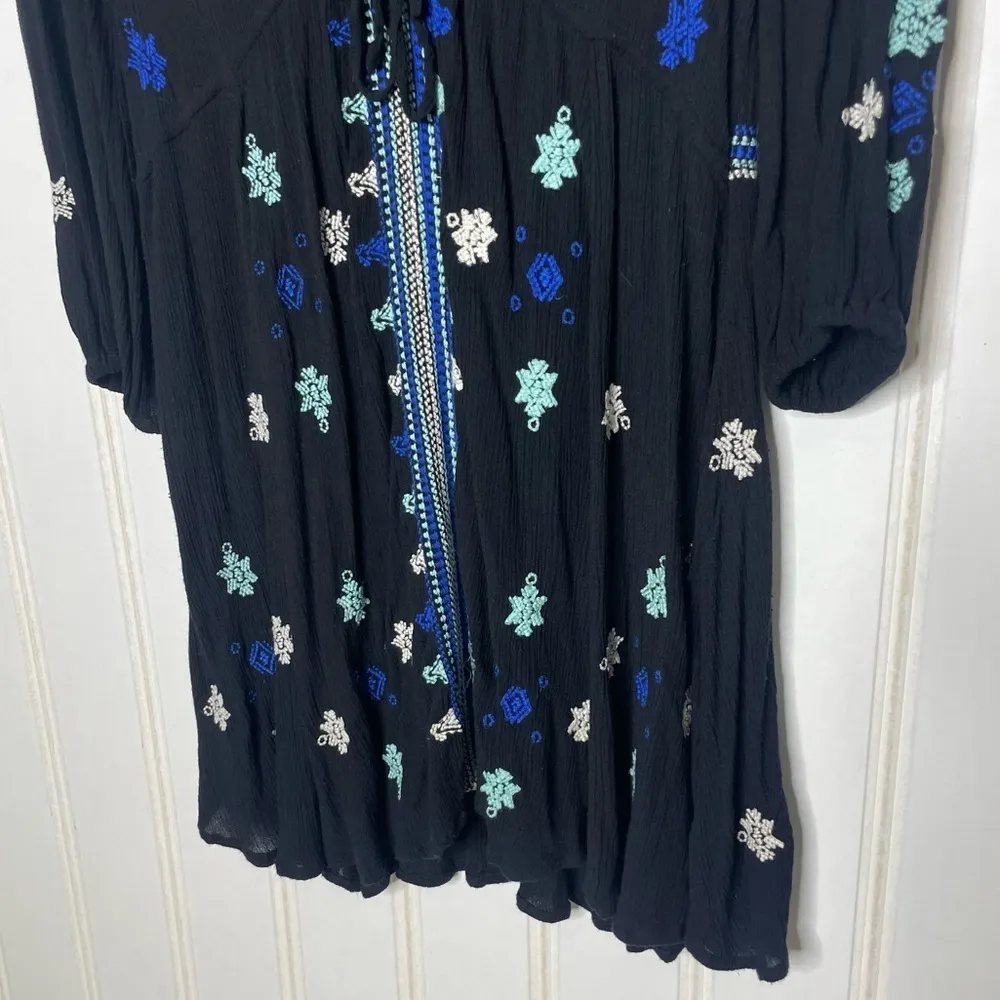 Free People Star Gazer Embroidered Tunic Dress Boho Dress XS 276 - Image 6