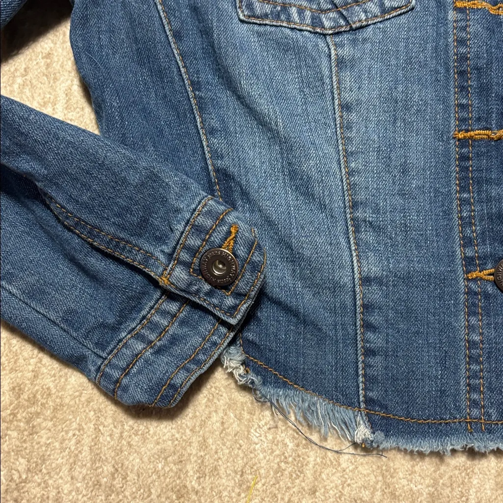 Large women's Highway Jeans brand cropped distressed Blue Jean Jacket - Image 4