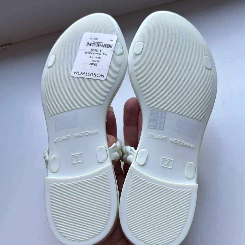 Stuart Weitzman Braided Jelly Flats Strappy Sawyer Slip On Slide Sandals‎ Shoes - Image 9