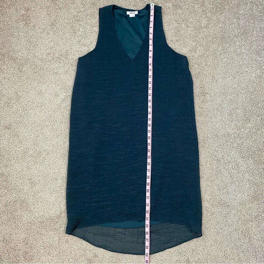 Helmut Lang Breeze Crepe High Low Shift Dress Teal S - Image 8