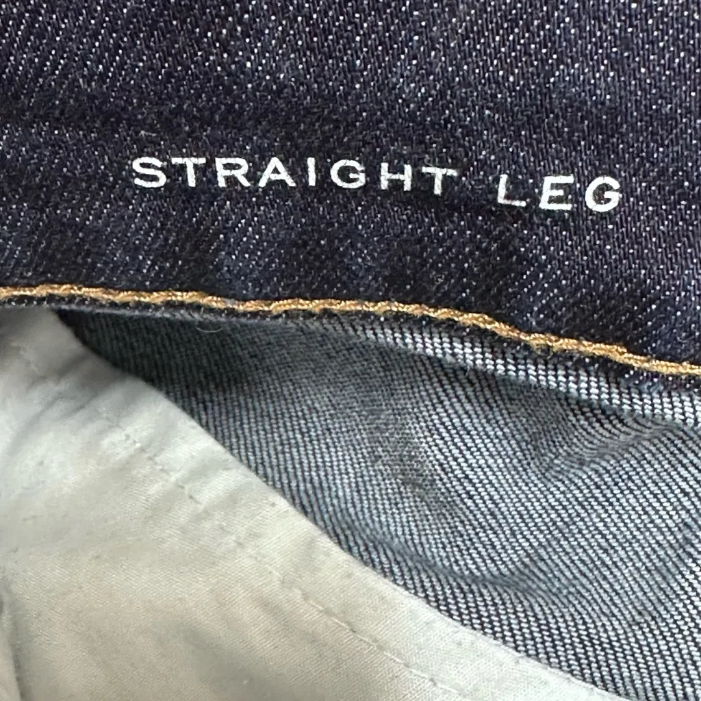 Lands’End Women’s Blue Jeans Size 14 High Rise Straight Leg  Dark Wash - Image 4