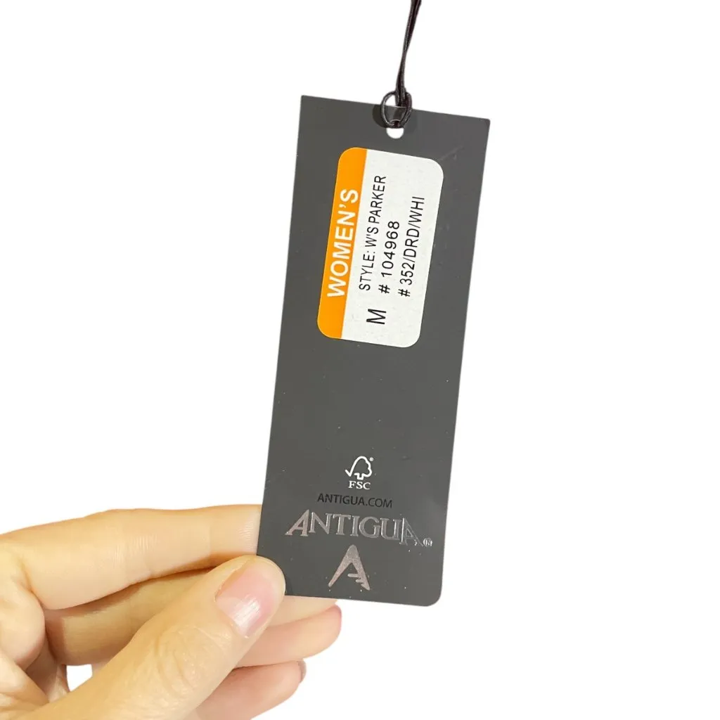 Antigua Womens Medium Red Old Miss V-Neck Pullover Long Sleeve Top - Image 3