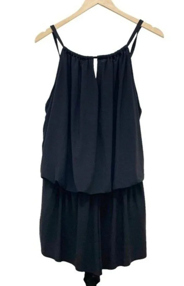 Aqua Green Black High Neck Keyhole Swim Romper One Piece Suit Women’s Size Large - Image 2