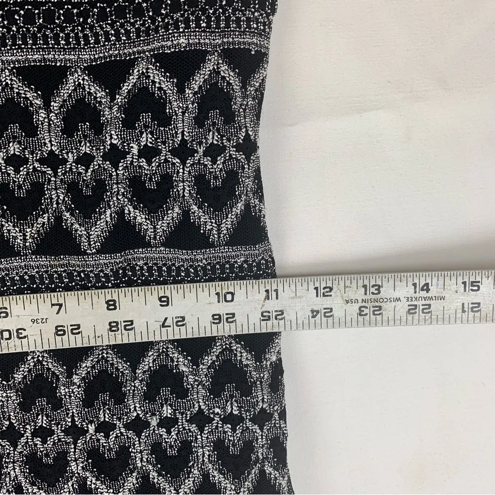 Hugo Buscati size small knit heart Black white vintage mini dress off shoulder y - Image 8