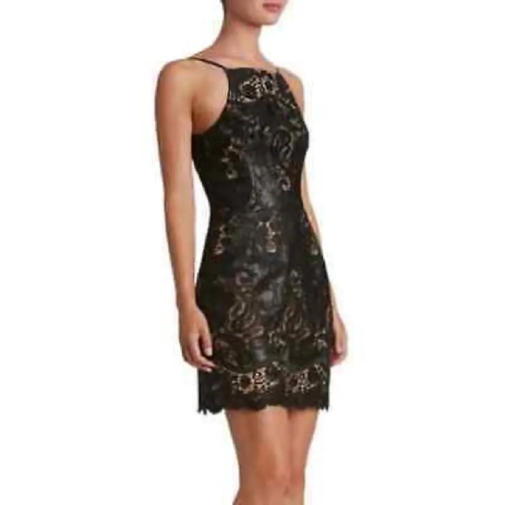Dress the Population Julie Sequin Lace Dress Black Nude  Size S NEW - Image 2