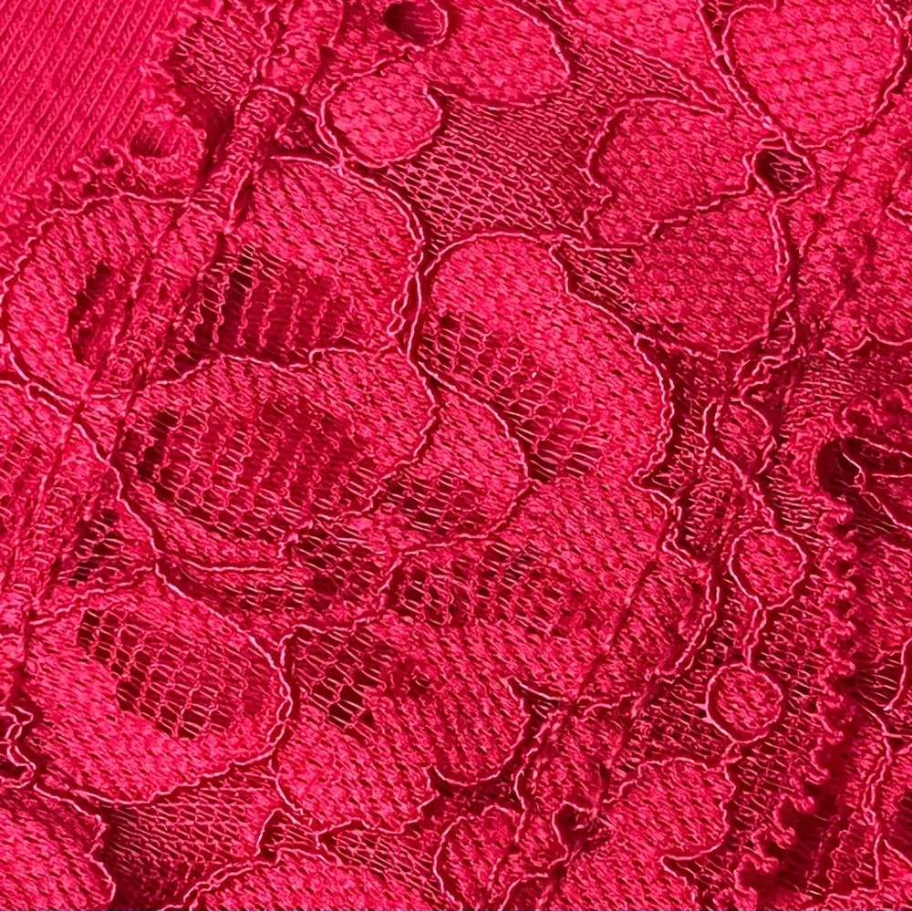 Ambiance Red Lace Bodysuit Women’s S Y2K Vampy Goth Romantic Lace Trim - Image 12