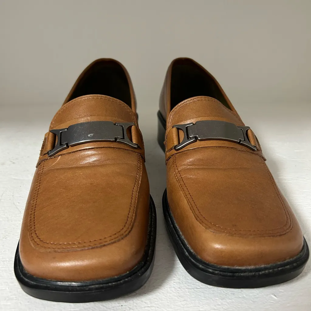 Womens Maripe vintage Brown Leather Loafers - Image 2