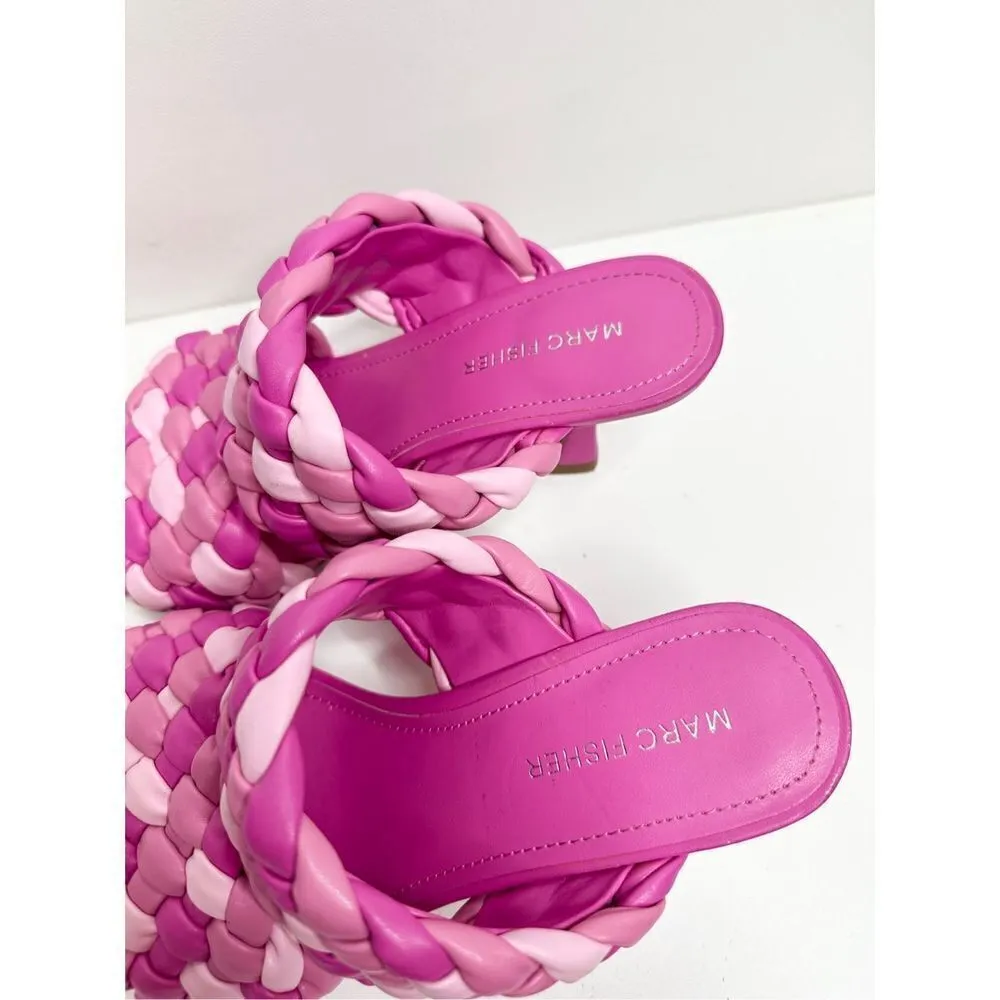 Marc Fisher Shoes Womens Size 6.5 Barbie Pink Toree Slip On Heeled Sandals - Image 7