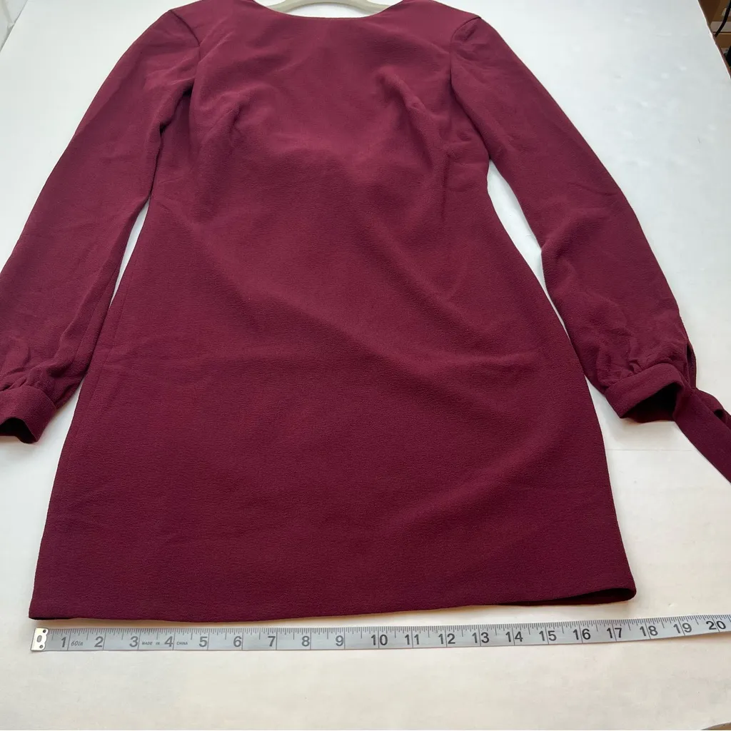 Dress The‎ Population Dahlia Dress Long Sleeve Burgundy Wine SZ XXS Backless NEW - Image 14