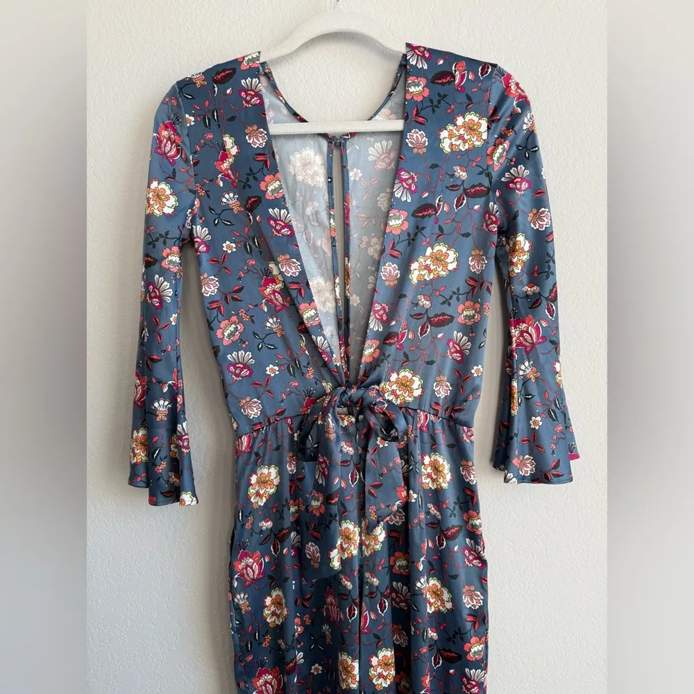 Victoria's Secret Women's Sz S Luxe Satin One Piece Sexy Keyhole Jumpsuit Floral - Image 13