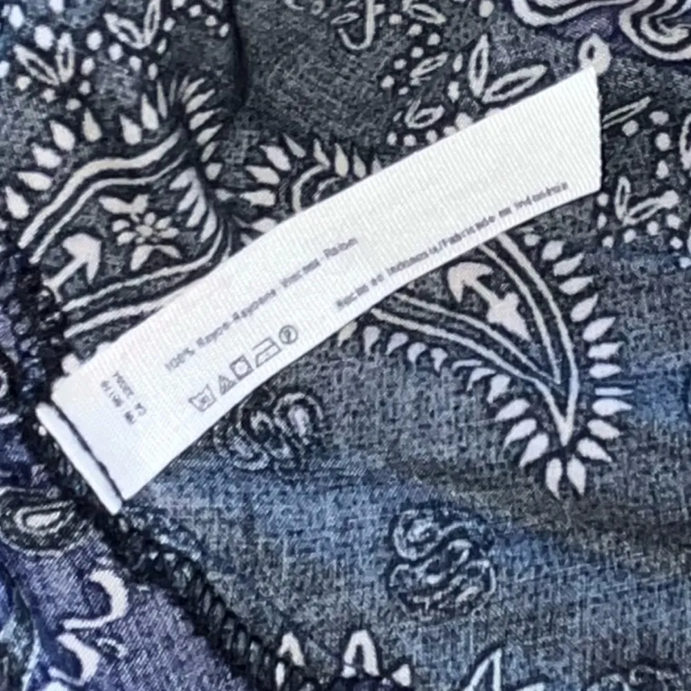 Beaux Halter Mini Dress Paisley High Neck L Navy boho - Image 11