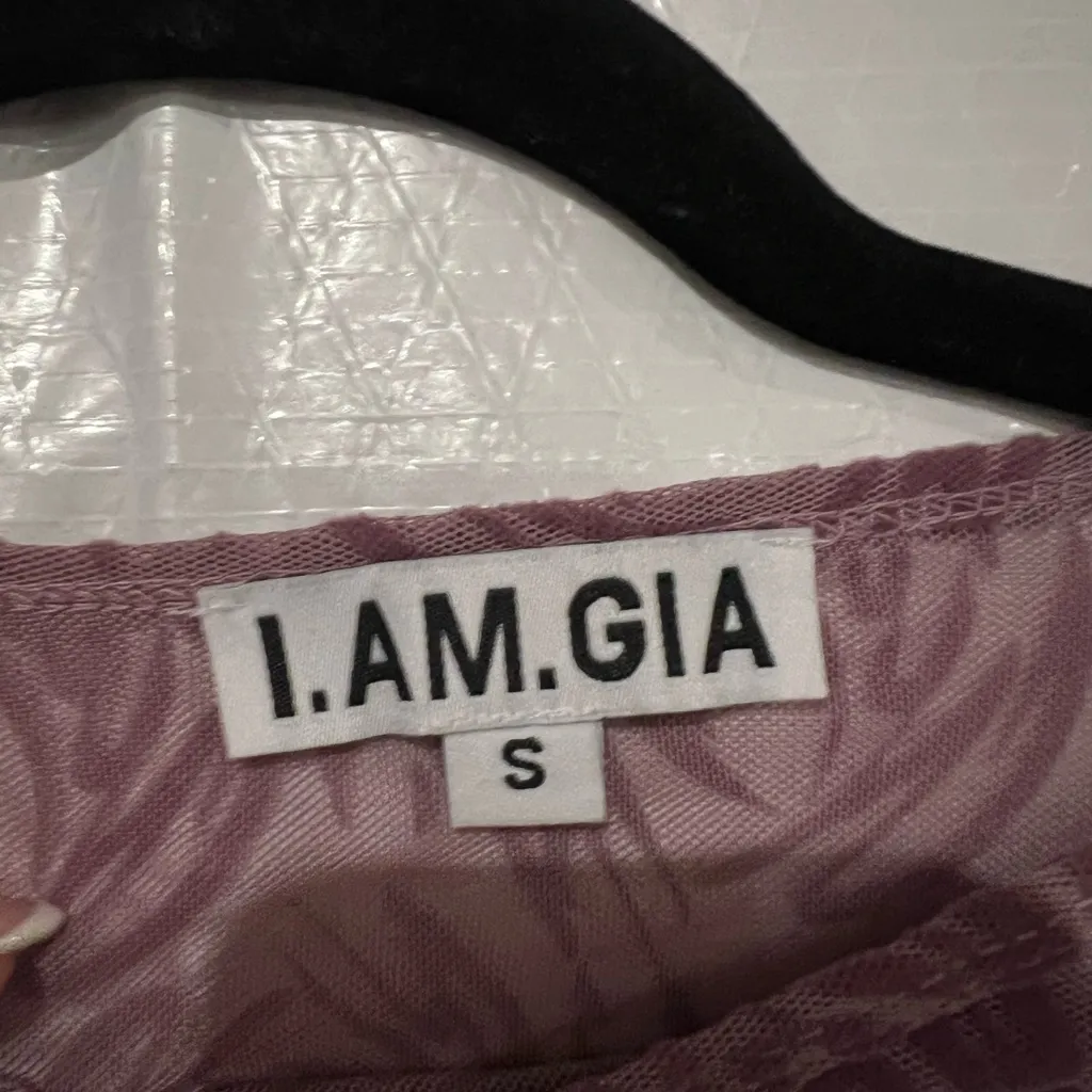 I.AM.GIA Purple Mesh Short Sleeve T-Shirt Size Small - Image 3