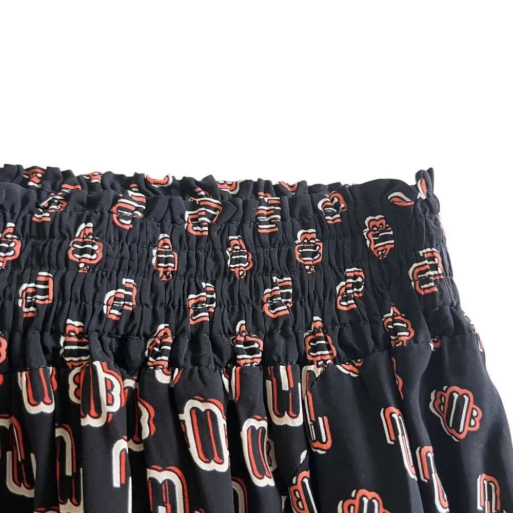 Maje Geometric Scarf Print Black Patchwork Pull-On Maxi Skirt Size 40/ US 12 - Image 3