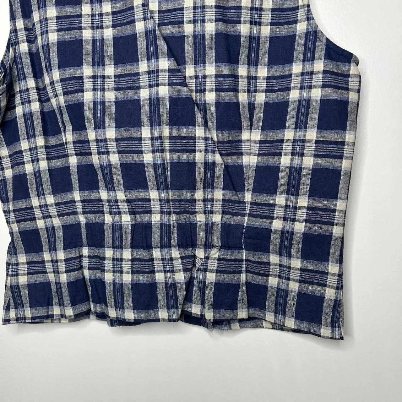 vintage Y2K 2000s retro 90s 1990s Blue and white plaid vest Size L - Image 6