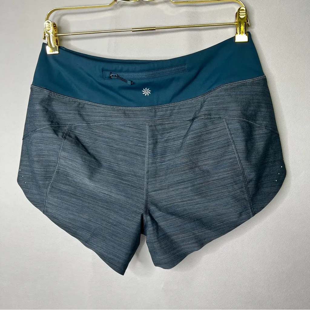 Athleta Size Small Run With It Textured 3.5" Short Heathered Teal - Image 4