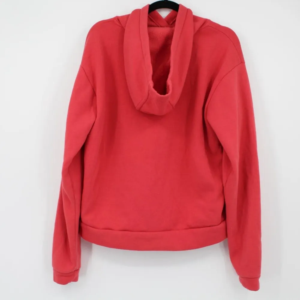 Topshop Size 8 Embroidered Heart Hoodie Sweatshirt Pullover Red Oversized Pocket - Image 4