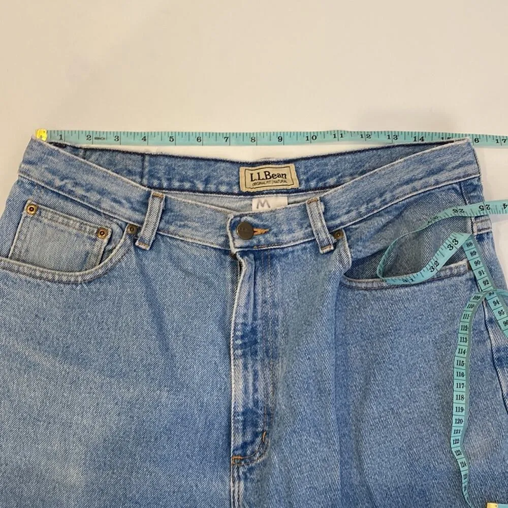 L.L. Bean Original Fit Natural Light Blue Straight Leg Denim Jeans Sz 16 M/T - Image 10