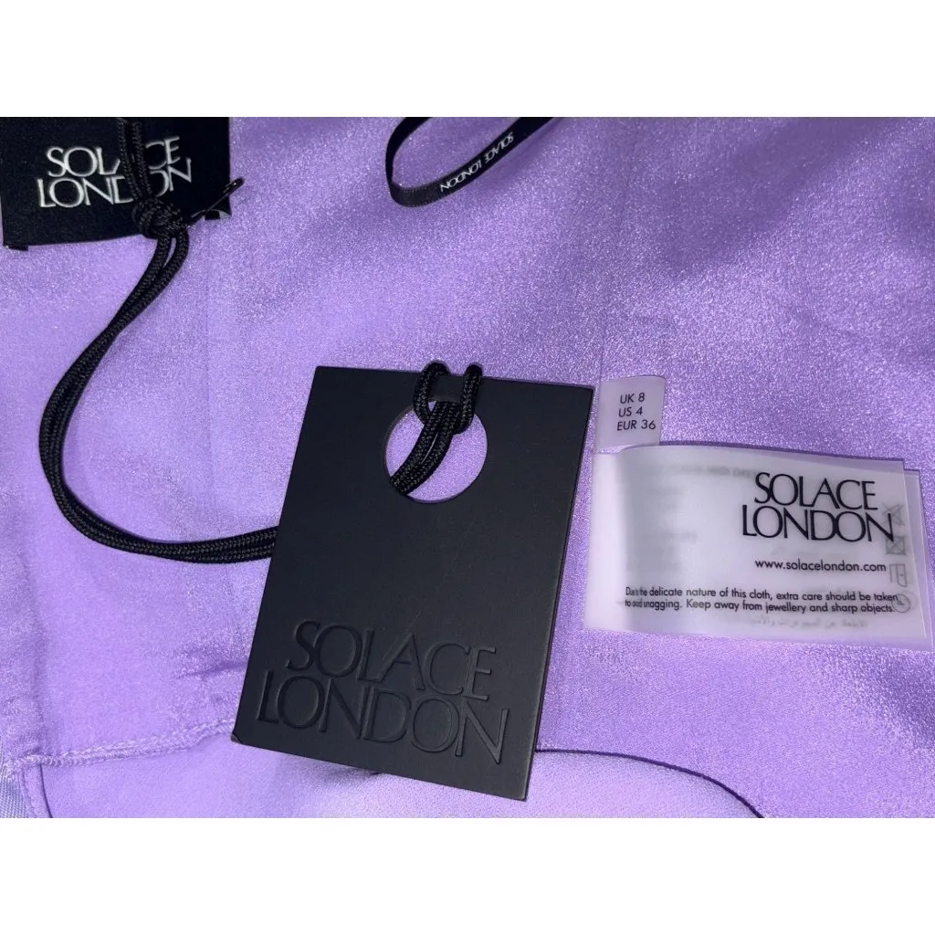 Solace London Thalia Midi Dress in Lilac 4 New Womens Column Cocktail - Image 8