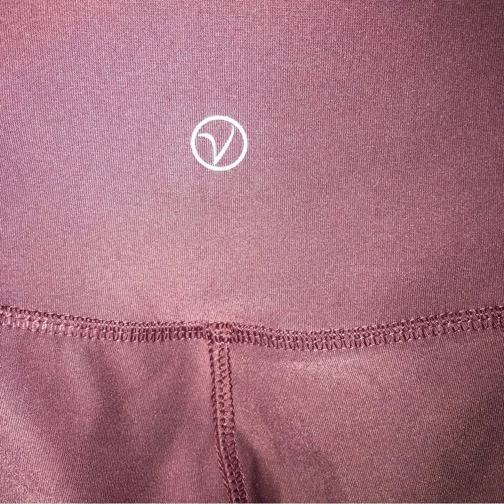 Vogo Athletica Moto Style Cropped Leggings Size Large Mauve Rose Yoga Activewear - Image 7