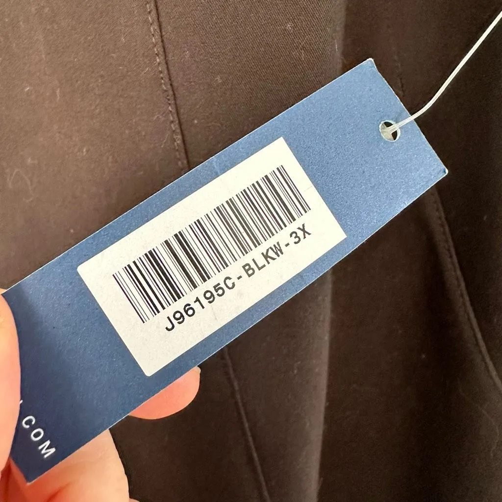 Jaanuu Women’s Plus Size 3X Black Princess Full Zip Front Top Scrub New NWT - Image 2