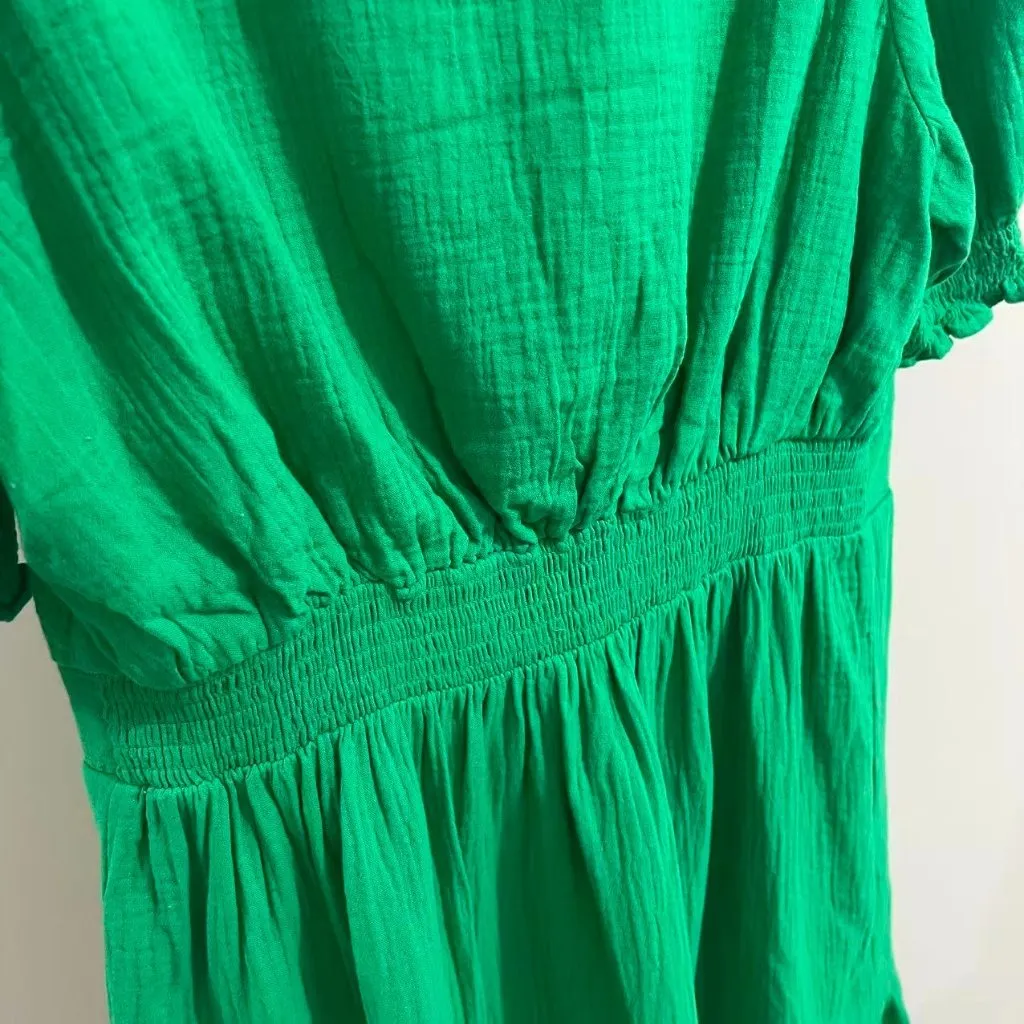 NWOT Boden Ada Double Cloth Cotton Green Midi Dress Size 16 - Image 10