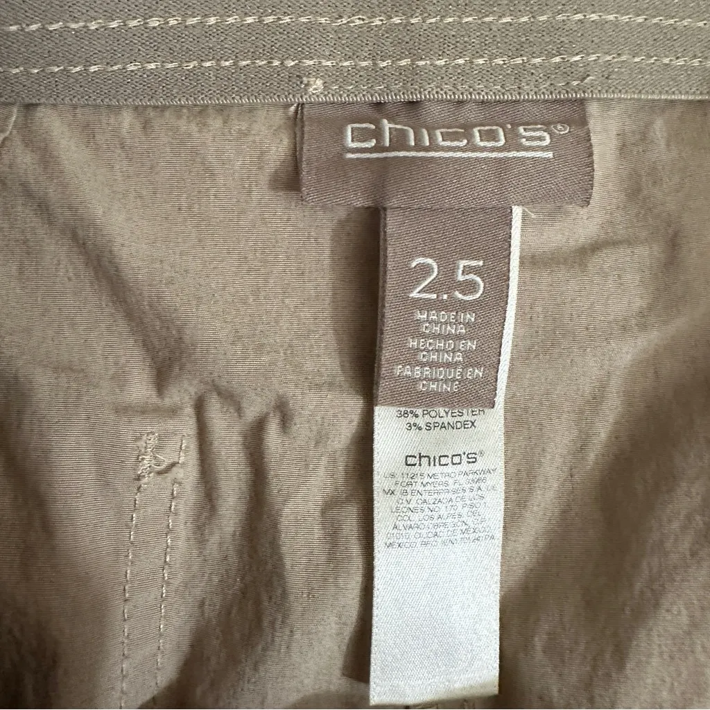 Chico's Tan Beige Large Bermuda Style Cuffed Shorts‎ 2.5 - Image 9