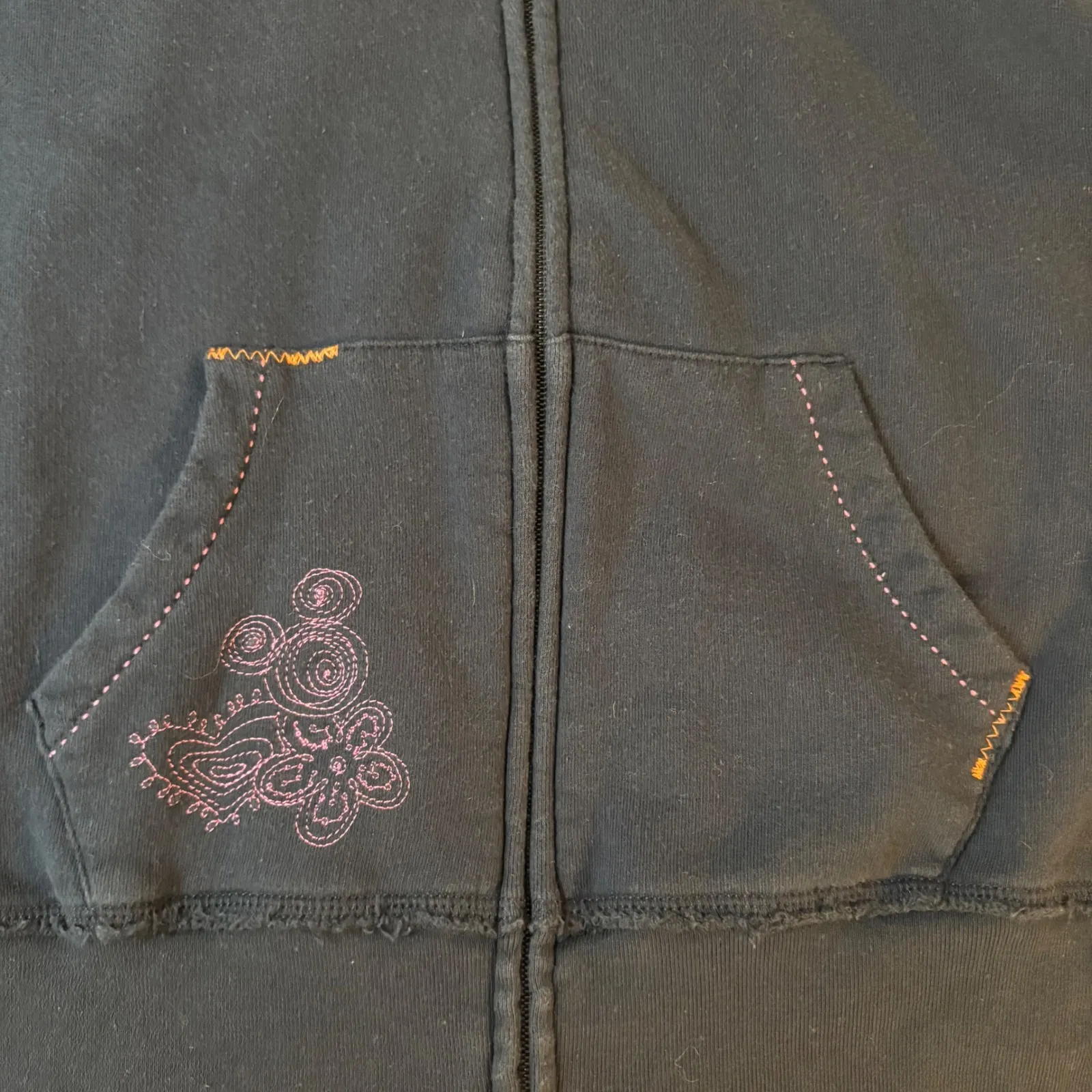 Disney Women's XL black zip‎ up hoodie. Y2K. Anniversary. Bright colors - Image 7