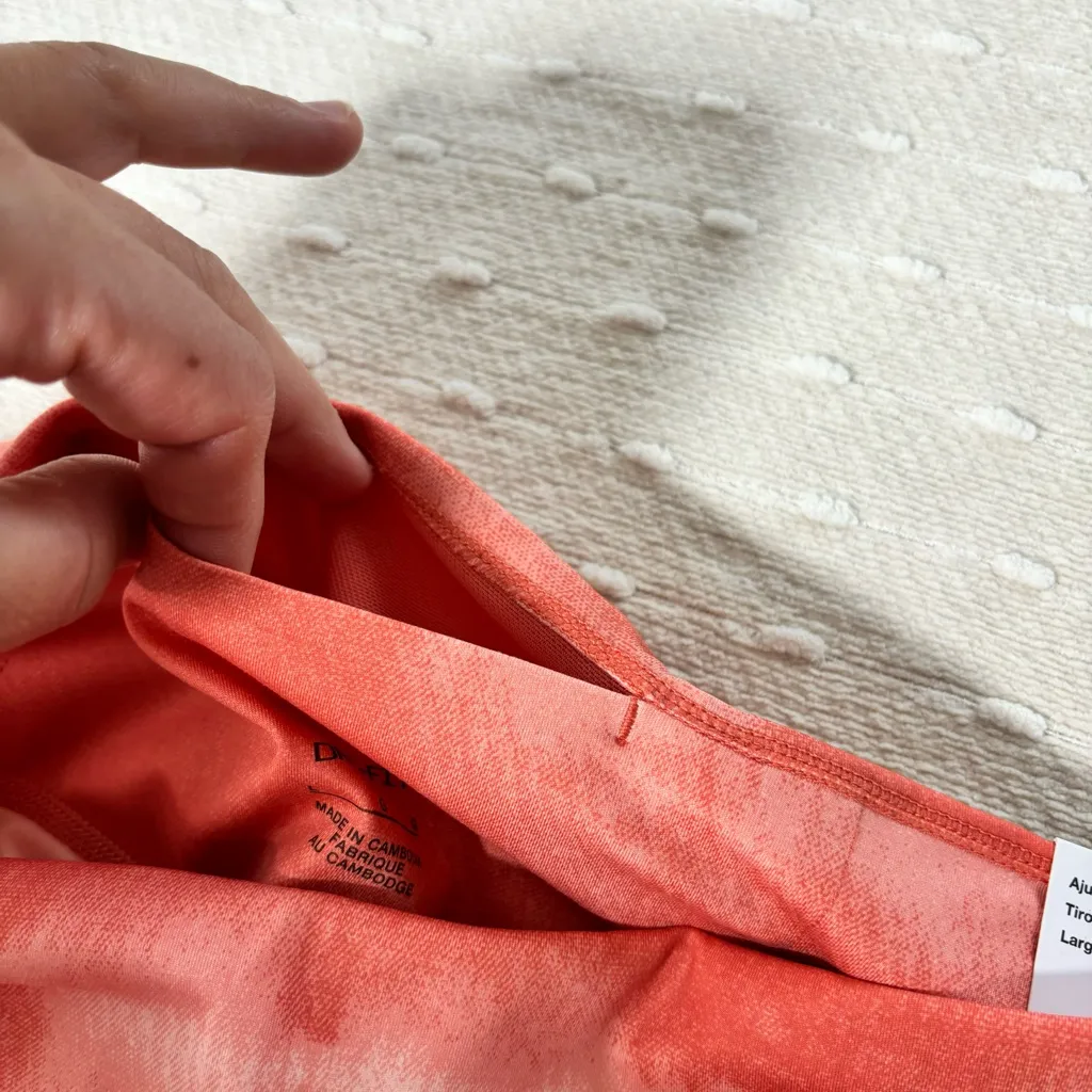 Nike Women's Dry-Fit Leggings-Madder Root&Clear Tie-Dye One Luxe Mid-Rise Size L - Image 4