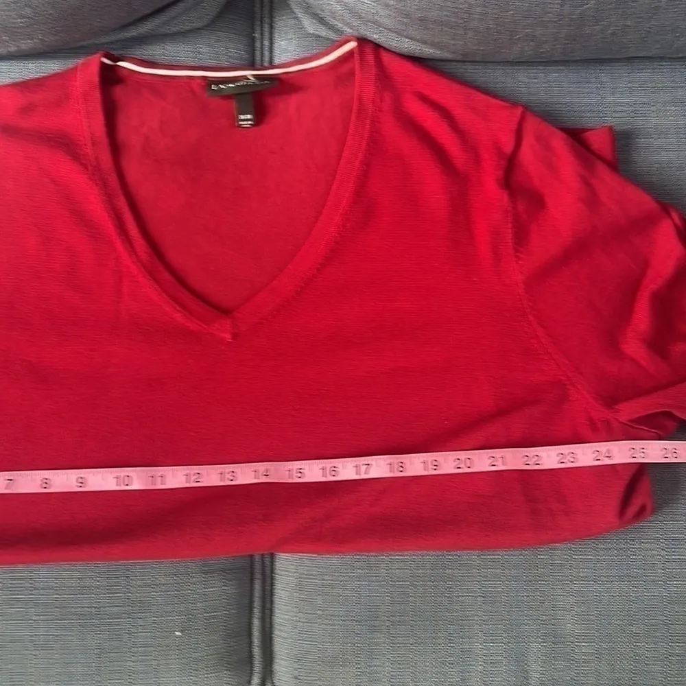 𝅺LANE Bryant Cotton, Jewel Tone, V-Neck Sweater. Size 26/28 - Image 4