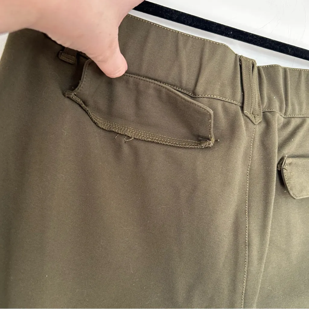 Democracy Army Green Elastic Drawstring Waist Utility Cuffed Pants Size Large - Image 5