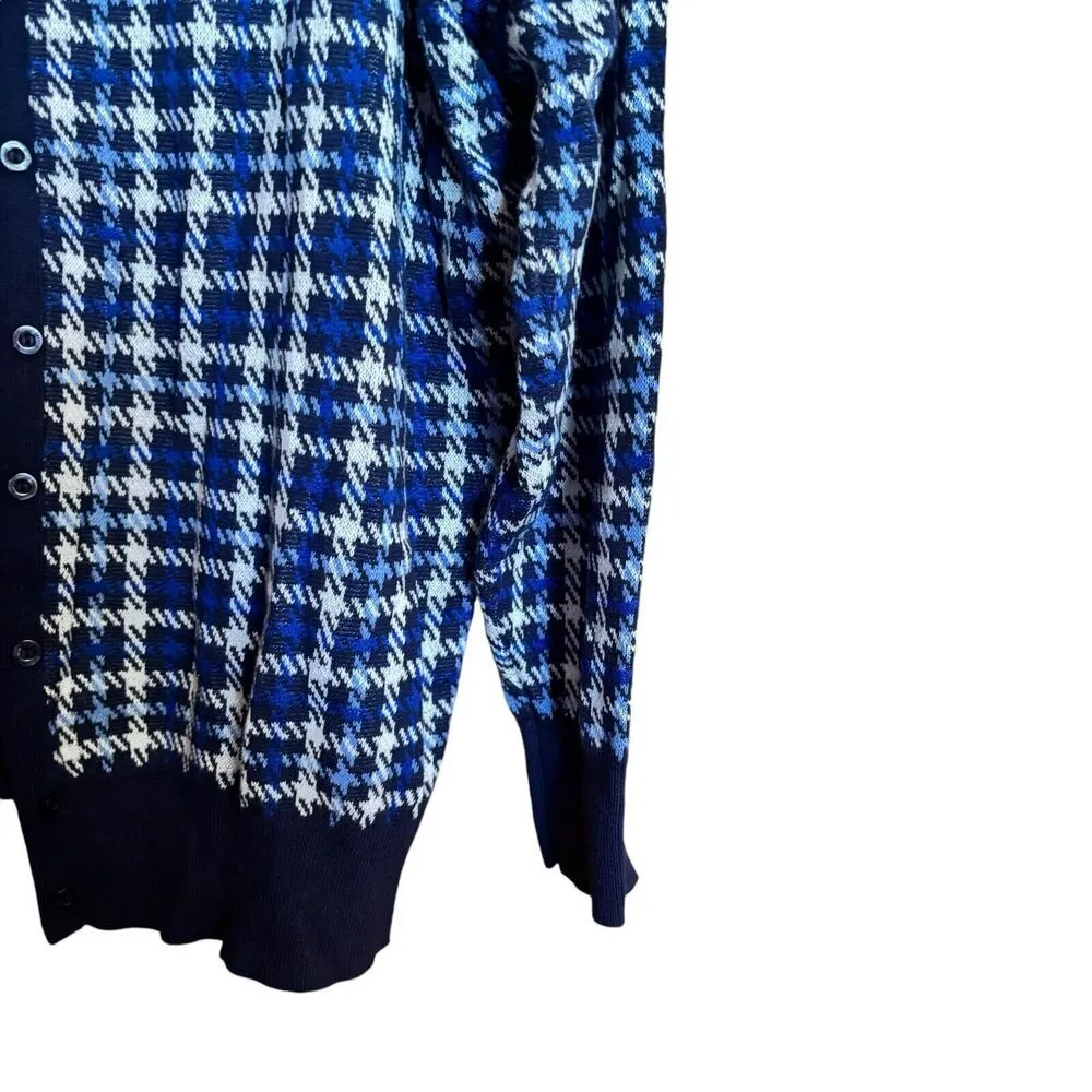 Jessica London Cardigan Womens 22 24 Multicolor Plaid Button Stretch Sweater - Image 5