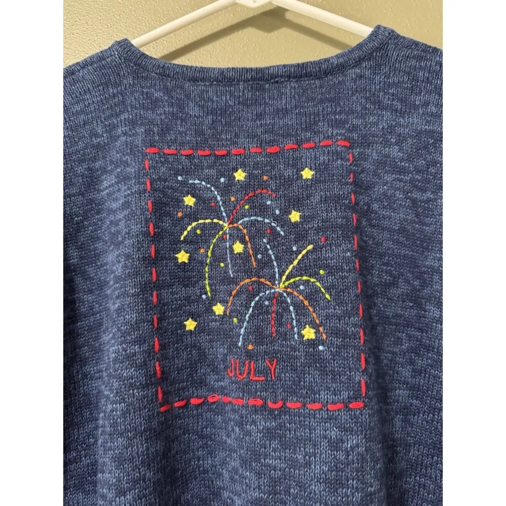 Marisa Christina Classics‎ Months of Year Sweater Size XL Cotton Blend Teacher Blue - Image 16