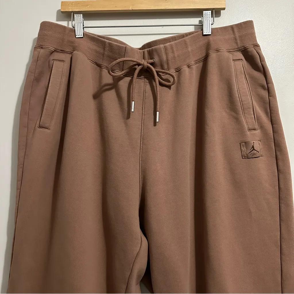 Air Jordan Flight Loose Fit Active Lounge Fleece Sweatpants Brown 2X FV7059 223 - Image 3