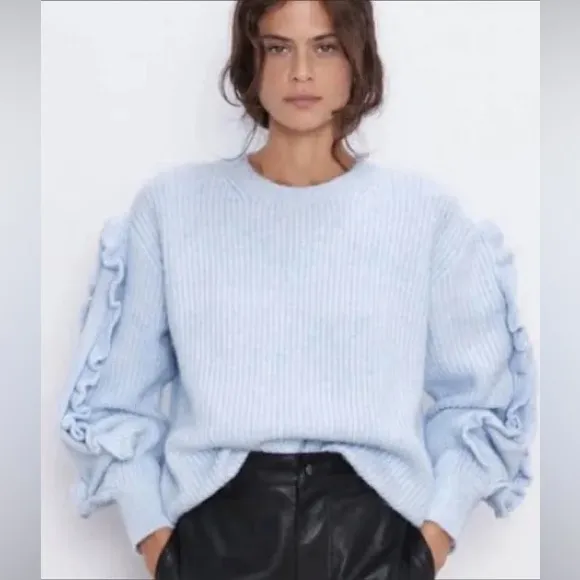 Zara Women’s Flounce Knit Sweater - Image 11