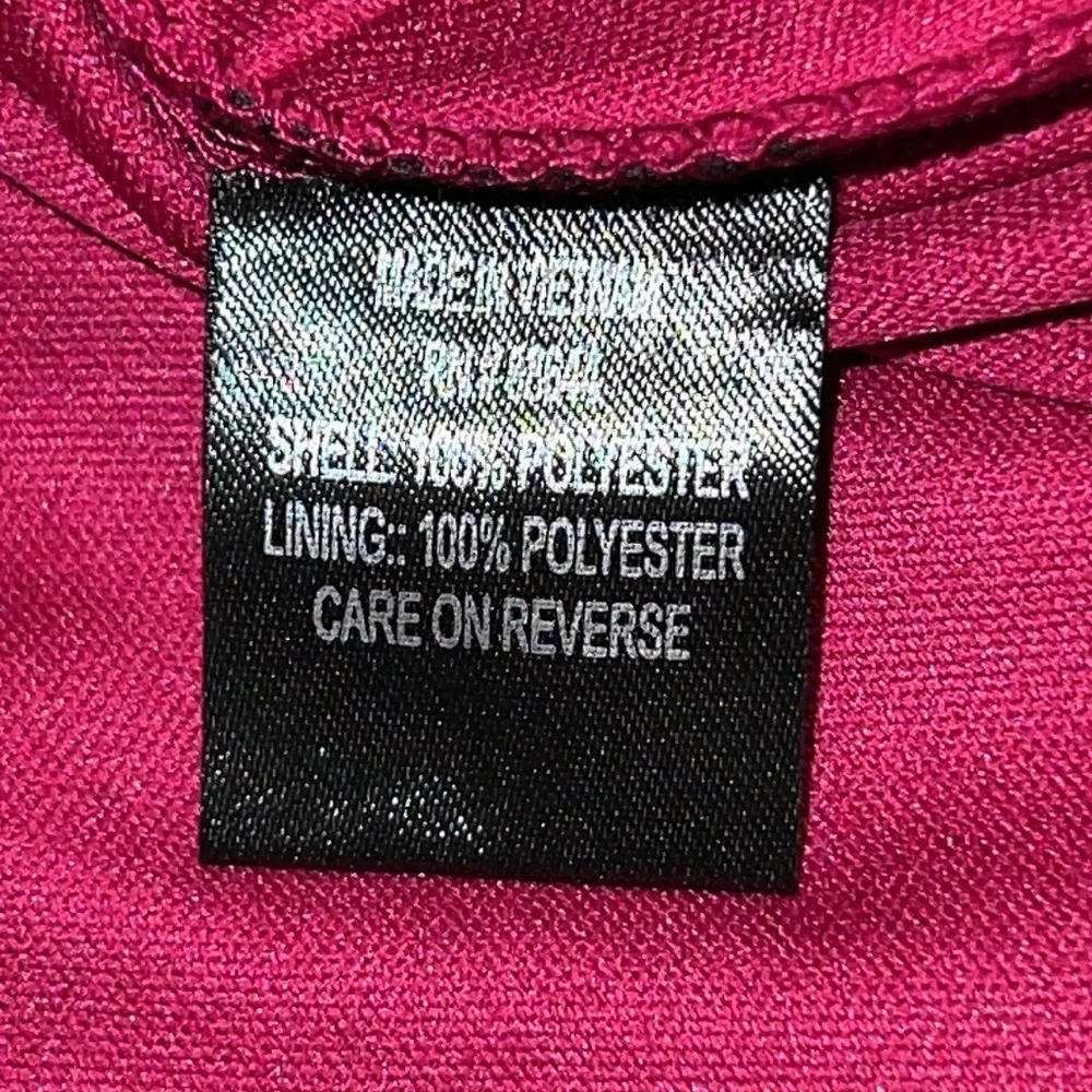 GLAMOUR nights size 12 sleeveless fuchsia dress lined rhinestone accent neck NEW Pink - Image 7