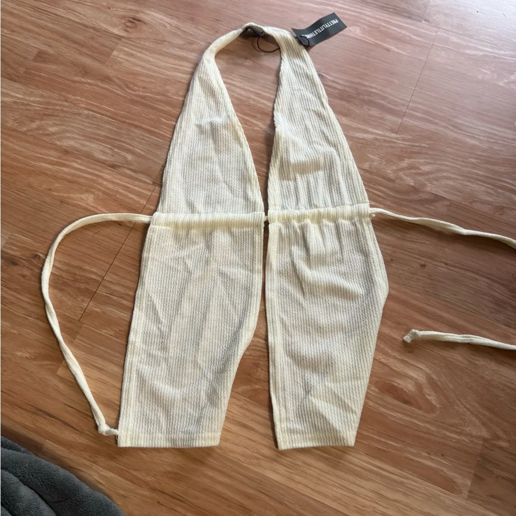 Yellow Knit Halter Top - Image 2