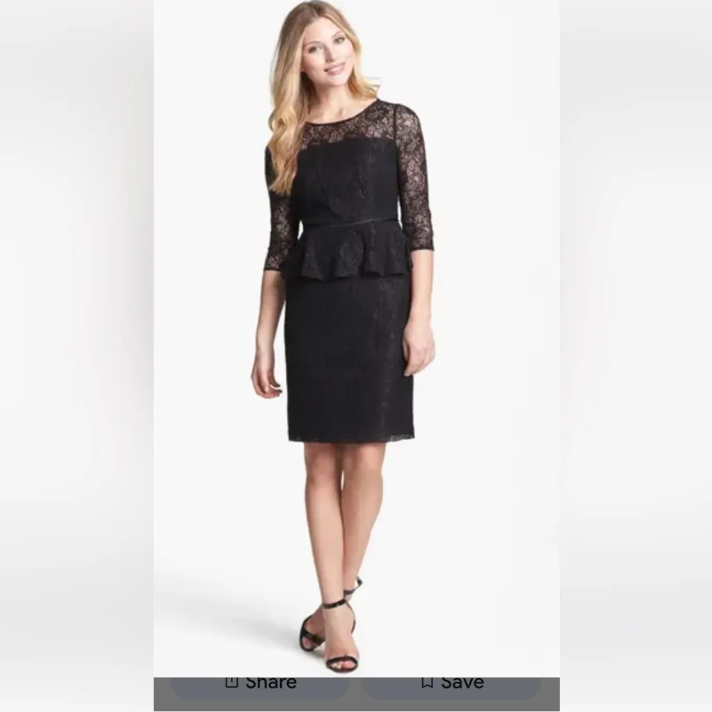 Adrianna Papell Navy Lace Long Sleeve Dress NWOT - Image 2