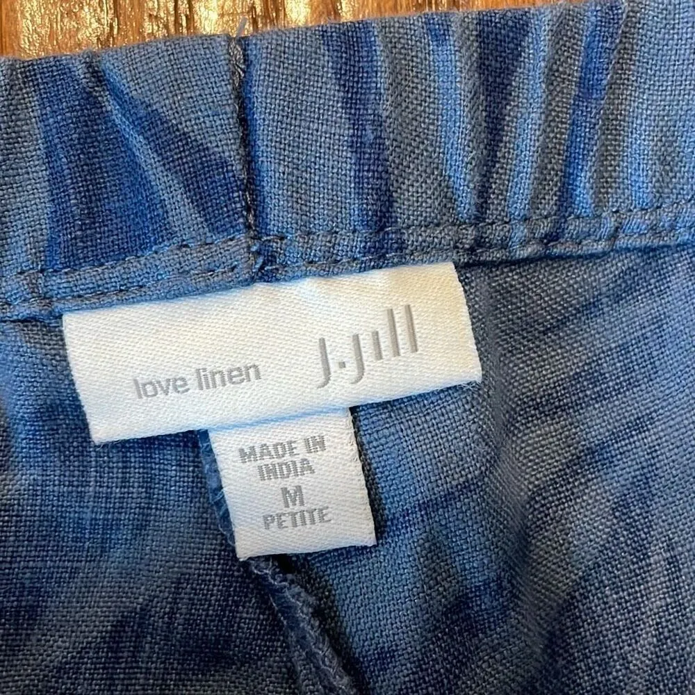 J.Jill love linen blue palm print 100% linen wide leg pant Mpetite Size undefined - Image 7