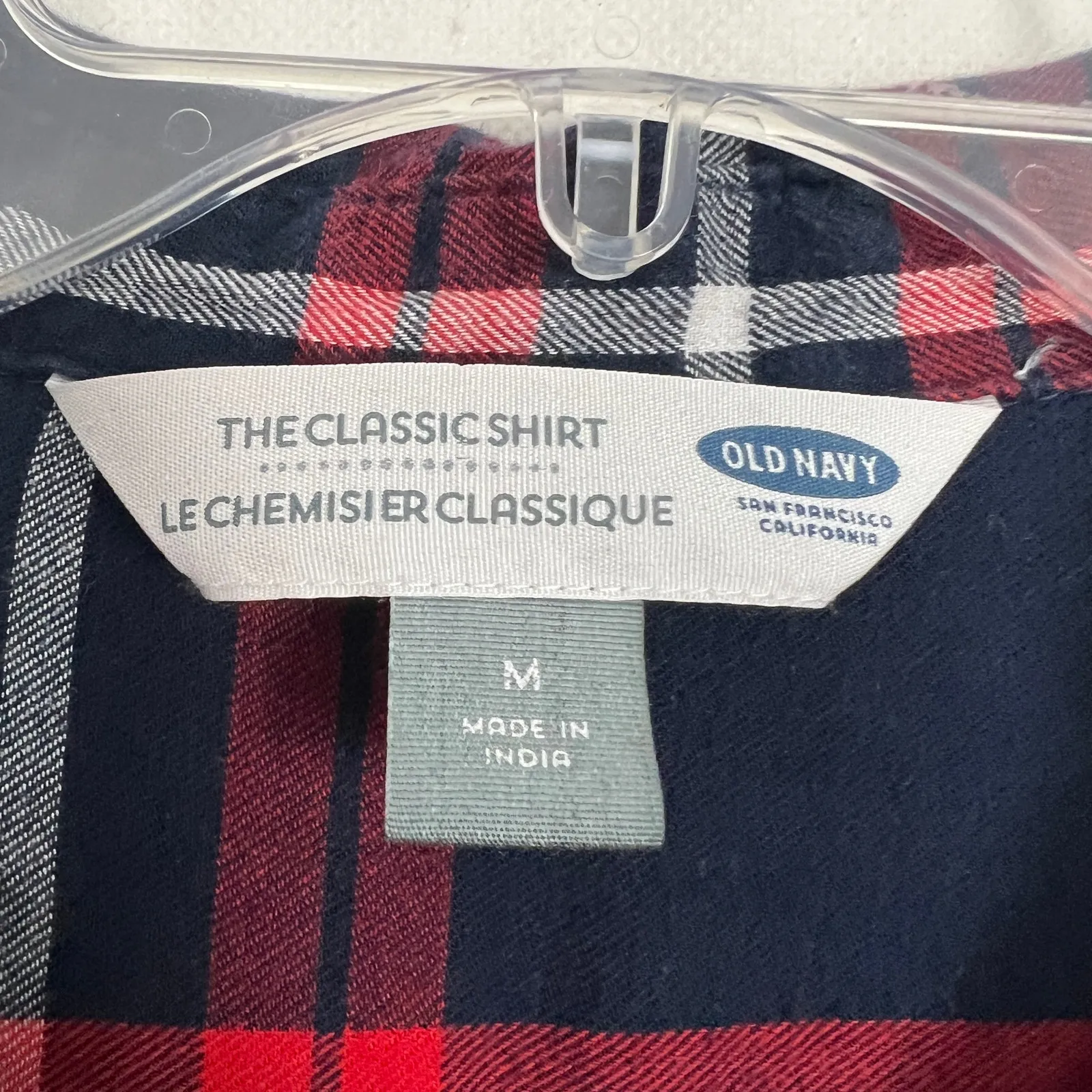 Old Navy Womens Plaid Flannel Red Shirt Size Medium The Classic Shirt Breathable - Image 2