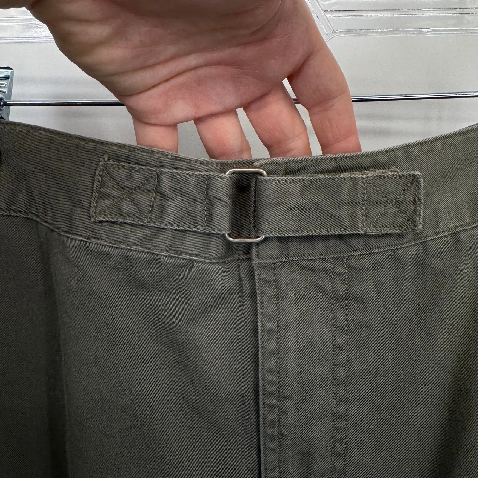 Vintage Y2K Maurices Cargo Skirt Midi Utility Pockets Casual Khaki Green‎ Size 4 - Image 5