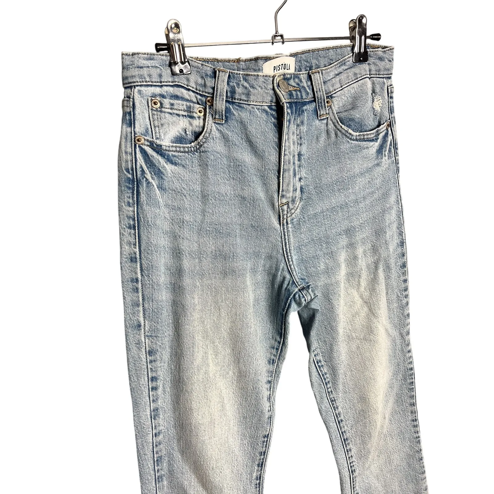 Pistola Lennon High Rise Crop‎ Boot Cut Jeans Size 25 Light Wash - Image 3