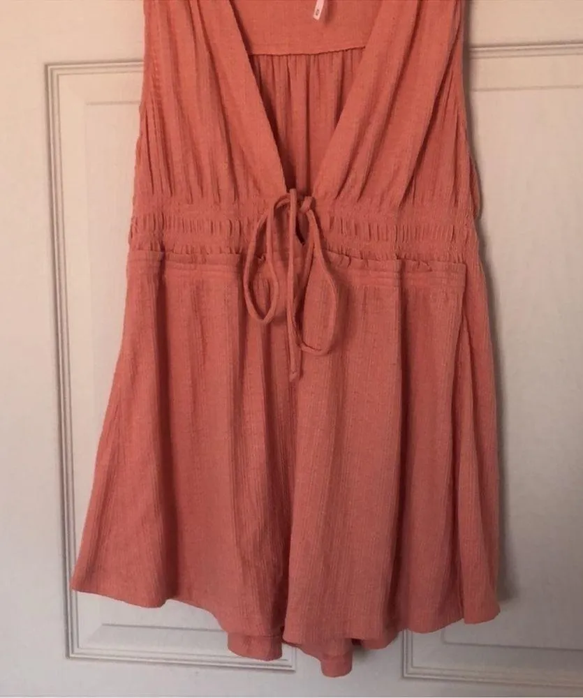 FREE PEOPLE Beach Bound Peach Boho Tank Size Medium - Image 5