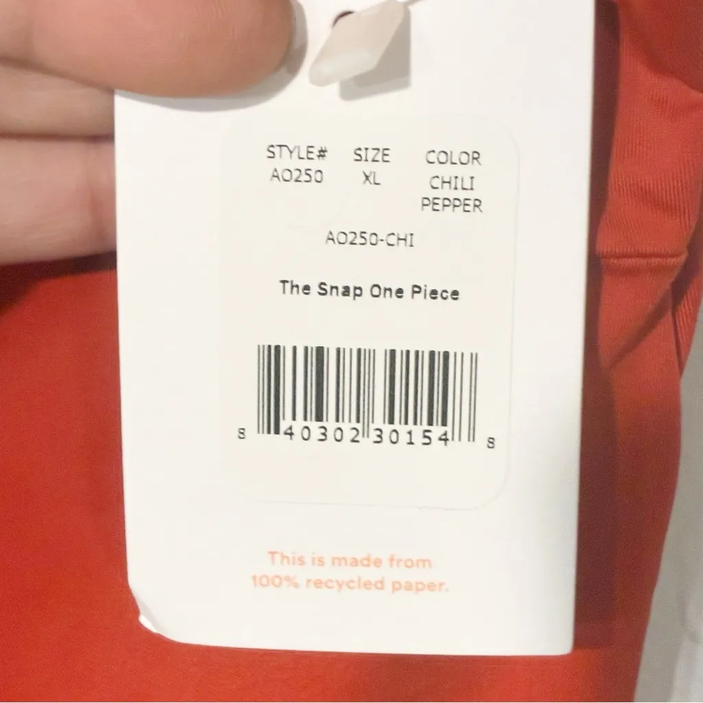 ANDIE SWIM Size XL The‎ Snap One piece Swimsuit Chili Pepper Red Scoop Neck NEW - Image 4