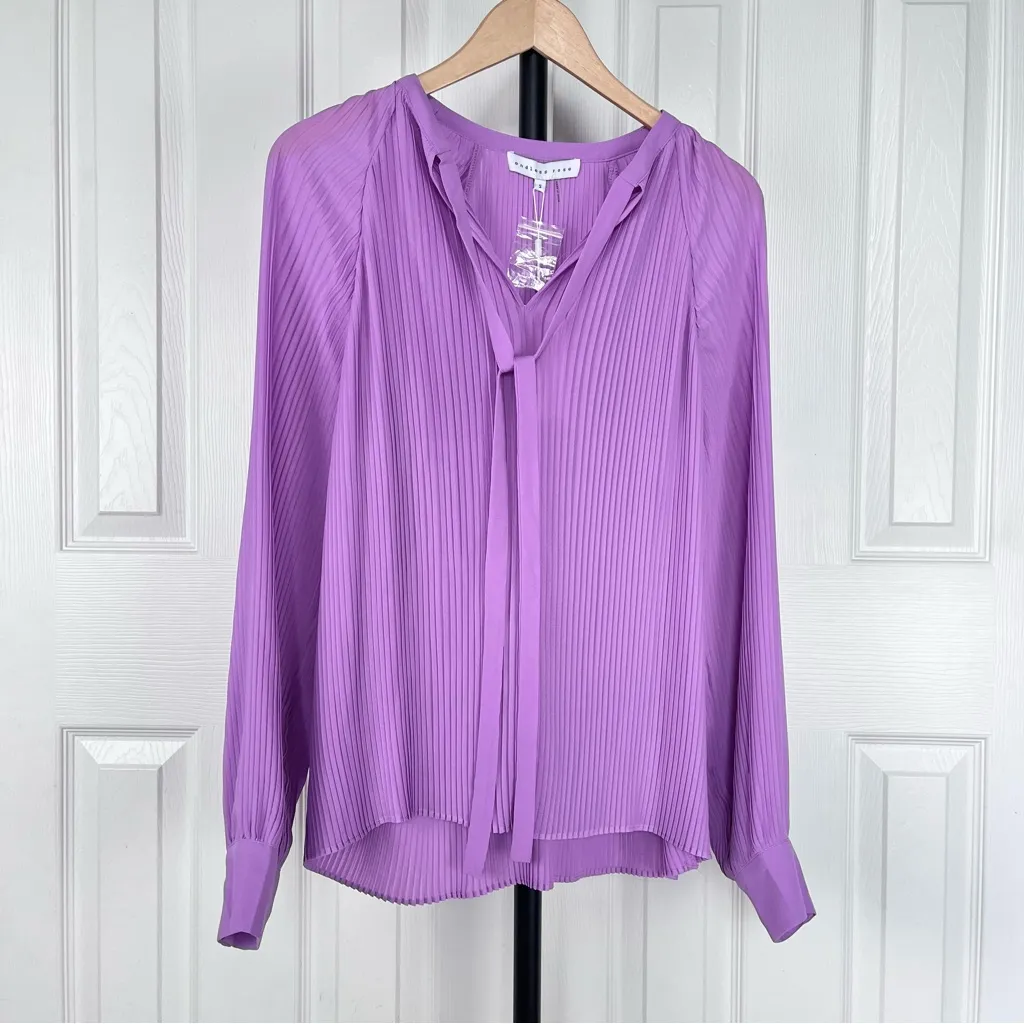 Endless Rose Pleated Tie Detail Blouse - Image 2