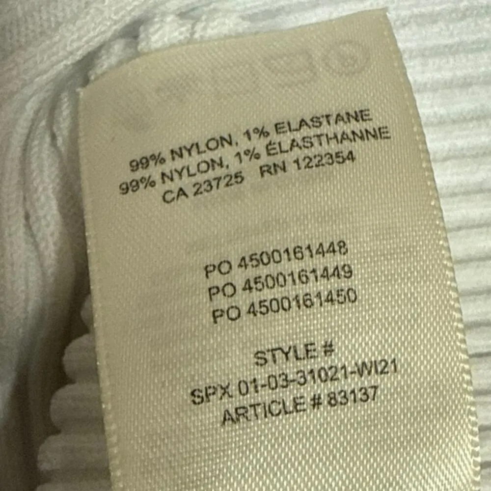 Aritzia Babaton White Rib Knit Mock Neck Crop Back Pullover Sweater Top Size XL - Image 4