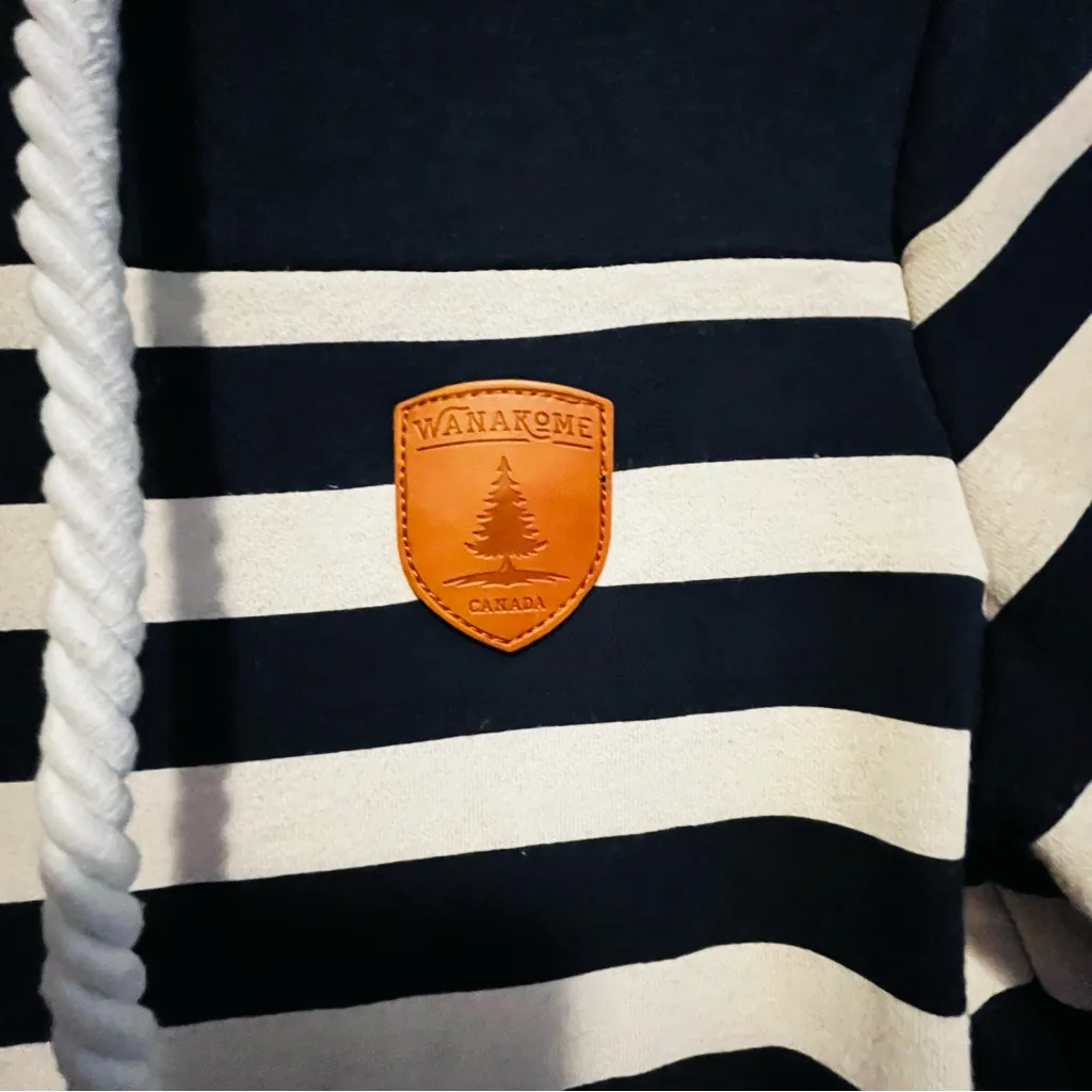 Striped Blue and White Hoodie - Image 2