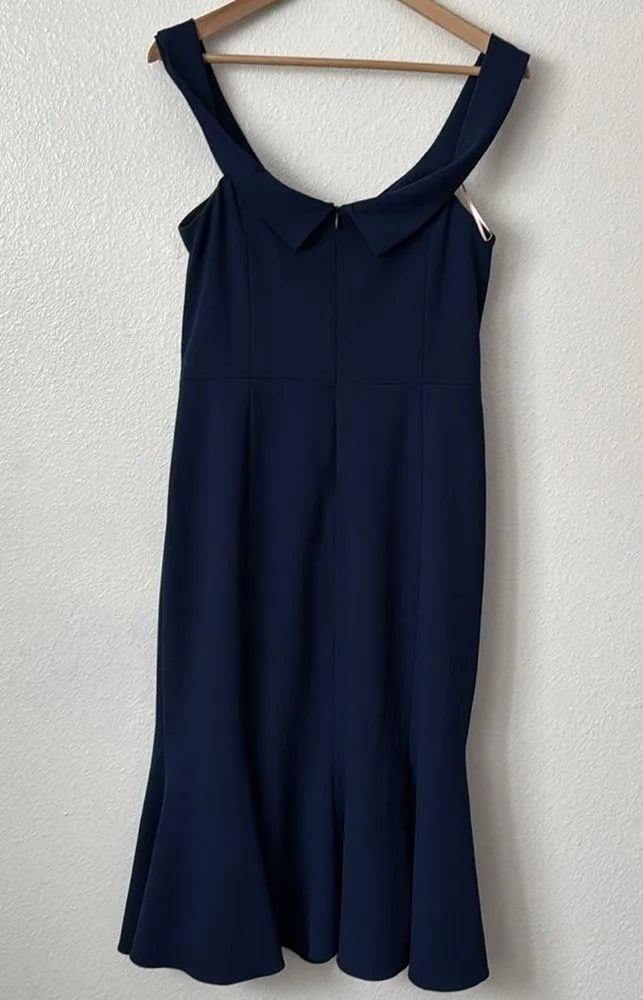 NWT Gal Meets Glam 10 Tyler Off the Shoulder Scuba Crepe Dress in Navy - Image 12
