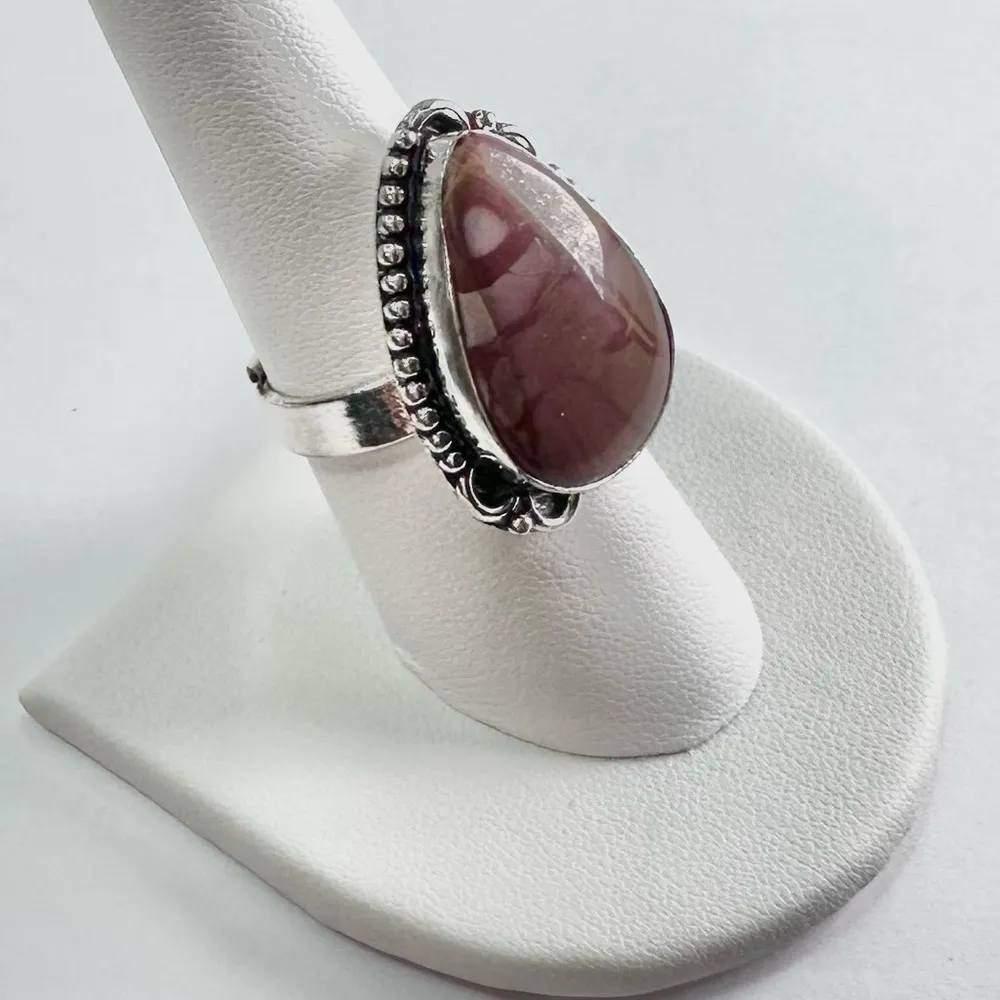 NOREENA Jasper Genuine Stone 925 Sterling Silver Ring - Image 2