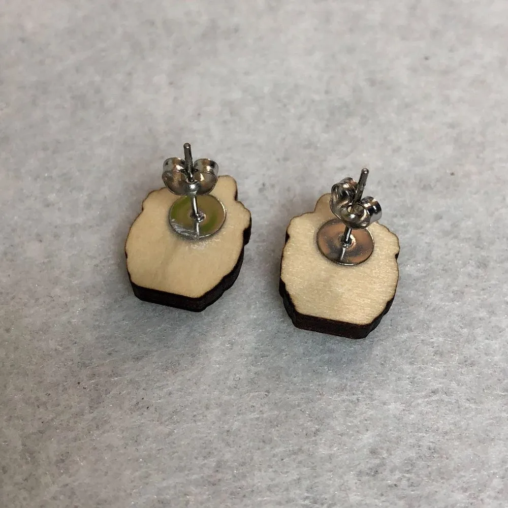 Totoro Wood Stud Earrings - Image 3